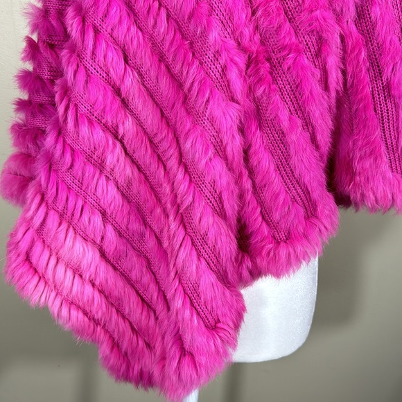 Jennyfer. J Y2K 100% Genuine FUR Pink Shawl/Cape - Picture 6 of 8